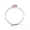 Thumbnail Image 2 of Pear-Shaped Pink Tourmaline and Lab-Grown Diamond Accent Bypass Ring in 10K White Gold (F/VS2)