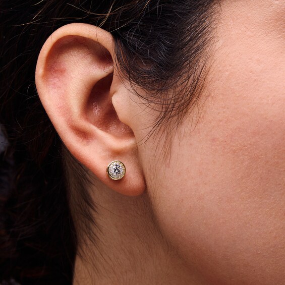 5/8 CT. T.w. Certified Lab-Grown Diamond Frame Stud Earrings in 10K Gold (F/Si2)