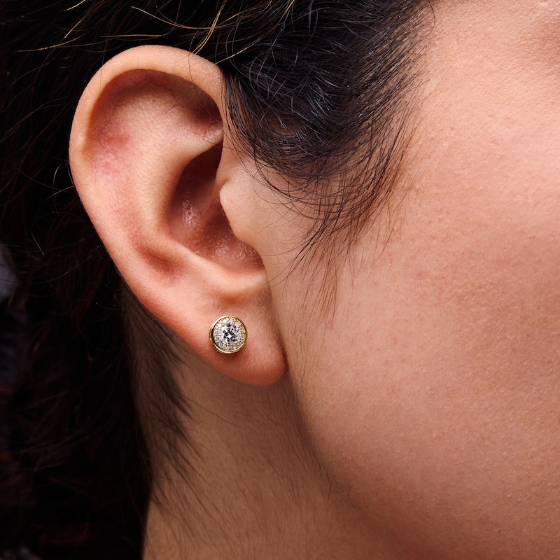 Main Image 2 of 5/8 CT. T.W. Certified Lab-Grown Diamond Frame Stud Earrings in 10K Gold (F/SI2)