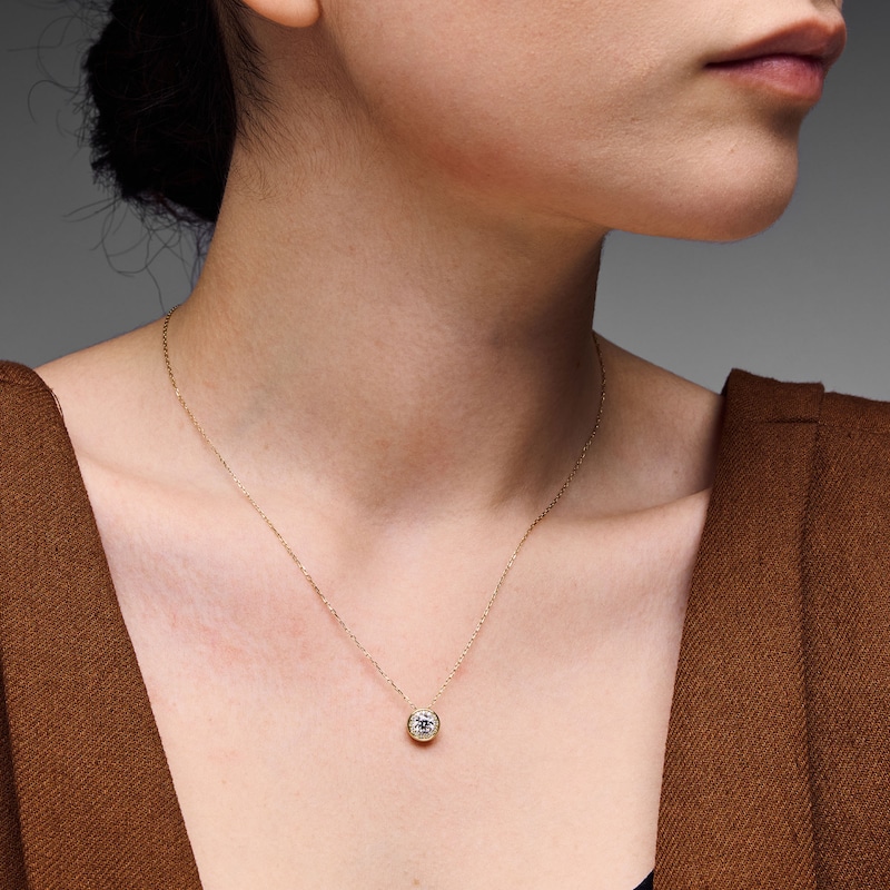 Main Image 2 of 1 CT. T.W. Certified Lab-Grown Diamond Frame Pendant in 10K Gold (F/SI2)