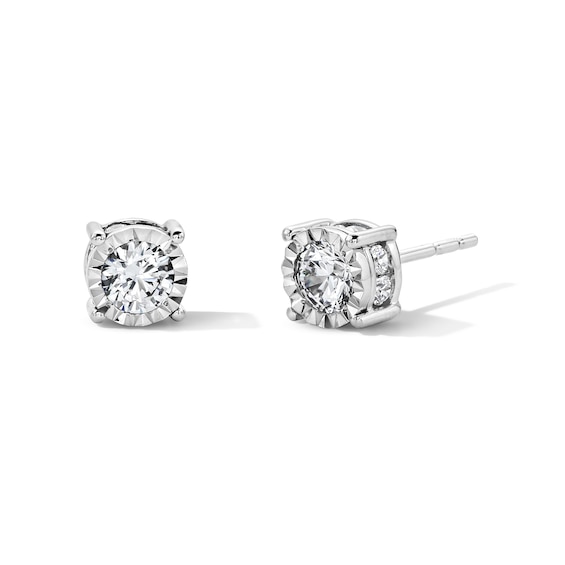 3/4 CT. T.w. Diamond Solitaire Hidden Frame Stud Earrings in 10K White Gold (I/I2)