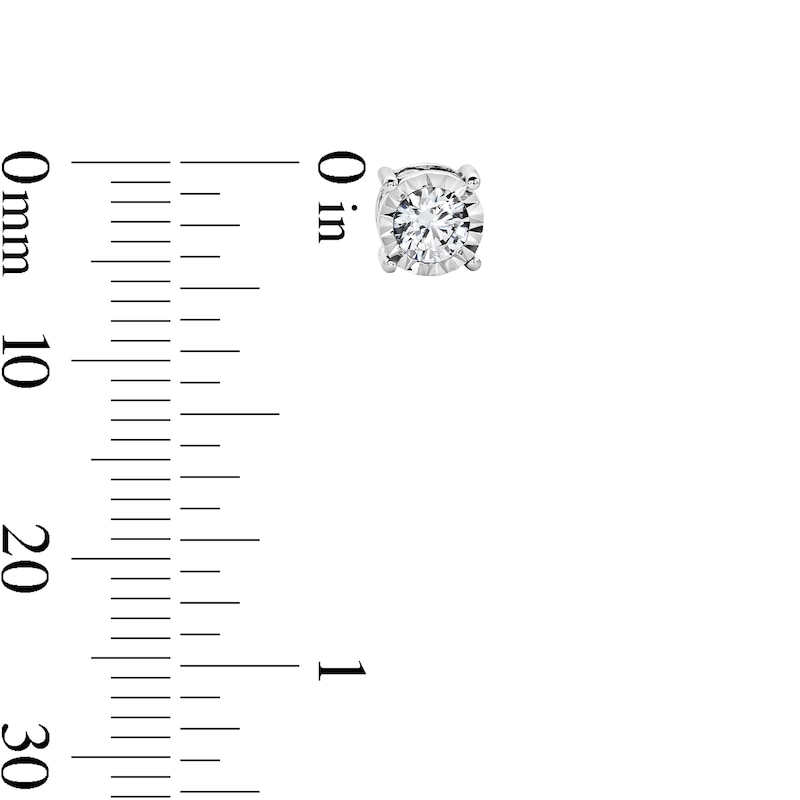 Main Image 2 of 3/4 CT. T.W. Diamond Solitaire Hidden Frame Stud Earrings in 10K White Gold (I/I2)