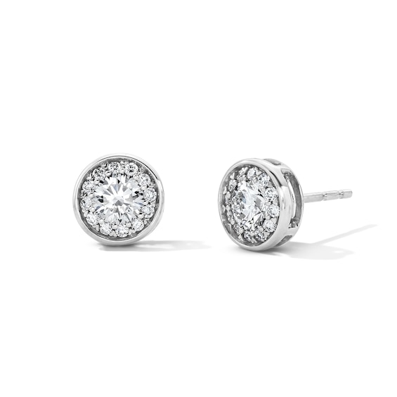 5/8 CT. T.w. Certified Lab-Grown Diamond Frame Stud Earrings in 10K White Gold (F/Si2)