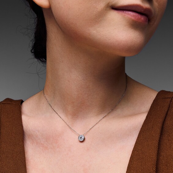 1 CT. T.w. Certified Lab-Grown Diamond Frame Pendant in 10K White Gold (F/Si2)