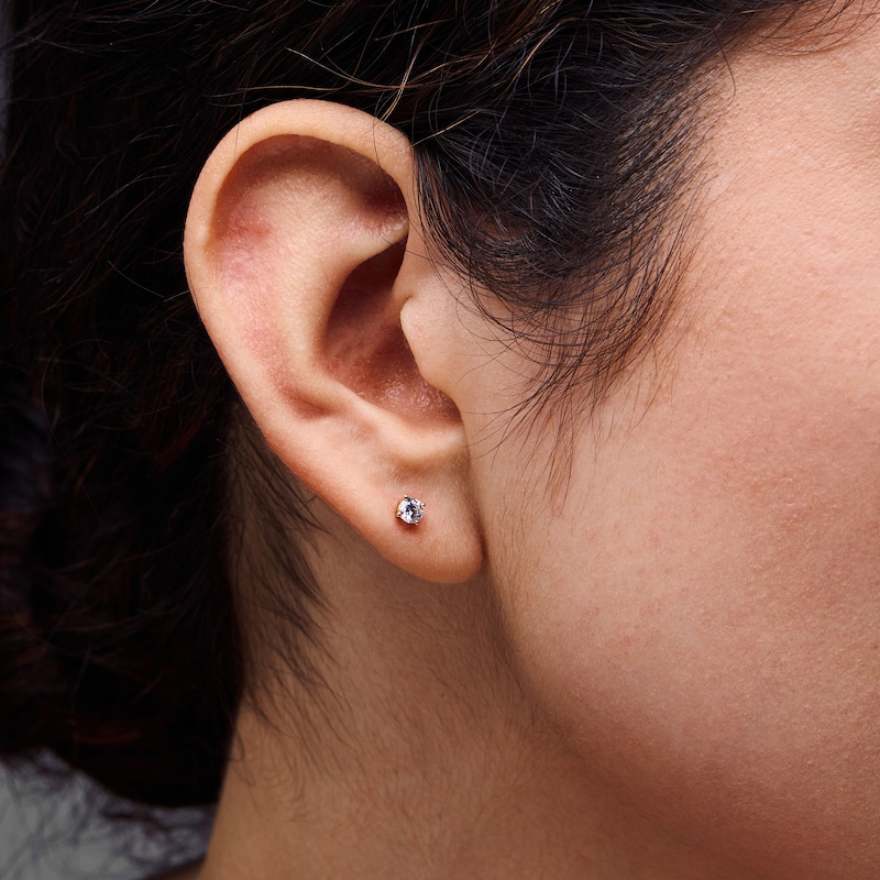 Main Image 2 of 3/8 CT. T.W. Diamond Solitaire Stud Earrings in 10K Gold (I/I2)