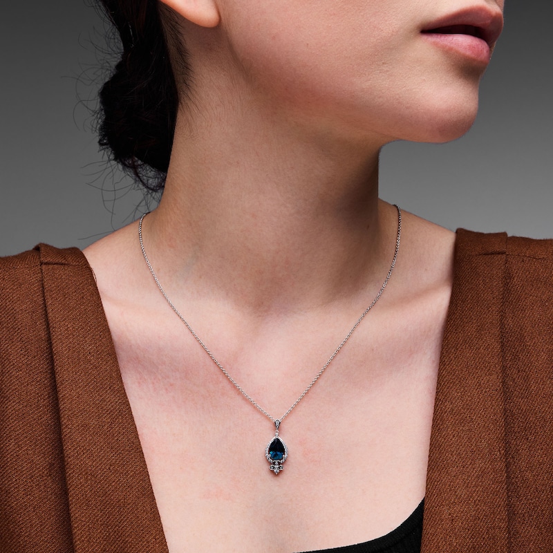 Main Image 2 of Enchanted Disney Villains Ursula Onyx and Amethyst Tentacle Pendant in Sterling Silver with Black Rhodium Plate - 19"