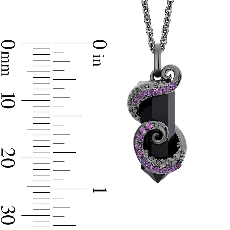 Main Image 3 of Enchanted Disney Villains Ursula Onyx and Amethyst Tentacle Pendant in Sterling Silver with Black Rhodium Plate - 19"