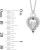 Thumbnail Image 3 of Enchanted Disney Cinderella London Blue Topaz and 1/6 CT. T.W. Diamond Heart Pendant in Sterling Silver - 19"