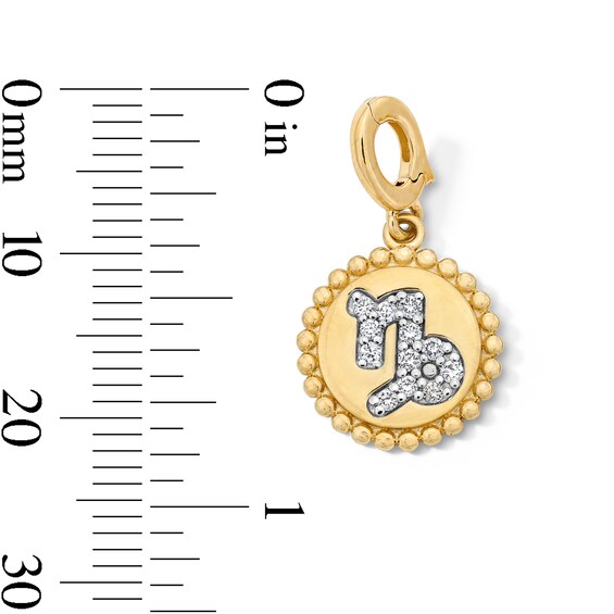 1/10 CT. T.w. Certified Lab-Grown Diamond Pavé Capricorn Beaded Frame Necklace Charm in 10K Gold (F/Vs2)