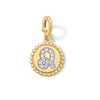 Thumbnail Image 1 of 1/15 CT. T.W. Lab-Grown Diamond Pavé Leo Beaded Frame Necklace Charm in 10K Gold (F/VS2)