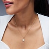 Thumbnail Image 2 of 1/15 CT. T.W. Lab-Grown Diamond Pavé Leo Beaded Frame Necklace Charm in 10K Gold (F/VS2)