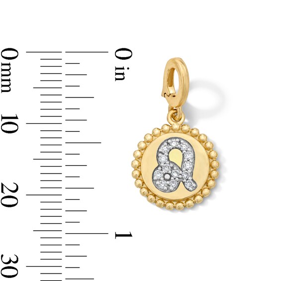 1/15 CT. T.w. Certified Lab-Grown Diamond Pavé Leo Beaded Frame Necklace Charm in 10K Gold (F/Vs2)