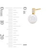Thumbnail Image 3 of 5.0mm Freshwater Cultured Pearl and Lab-Grown Diamond-Accent Drop Earrings in 10K Gold