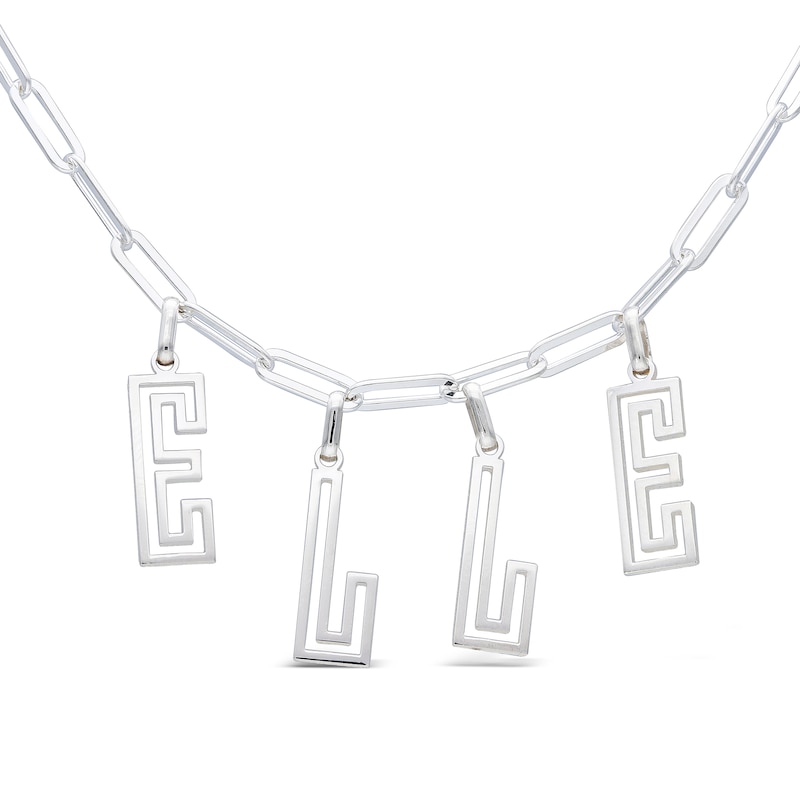 Main Image 1 of Sterling Silver Name Cutout Paper Clip Chain – 16″