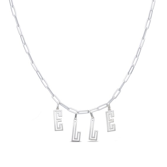Sterling Silver Name Cutout Paper Clip Chain – 16″
