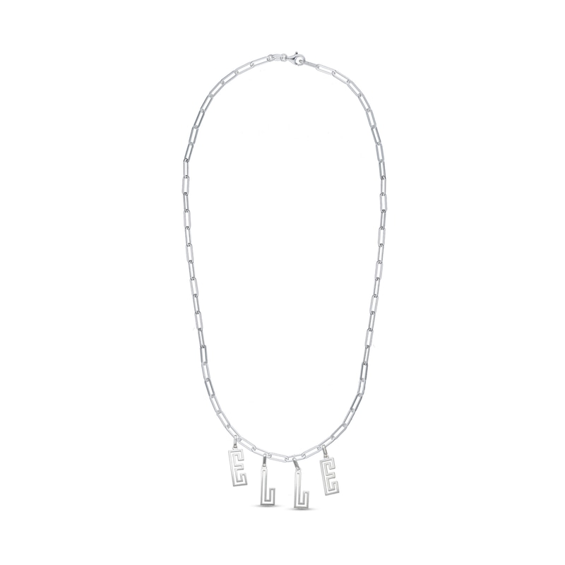 Main Image 5 of Sterling Silver Name Cutout Paper Clip Chain – 16″