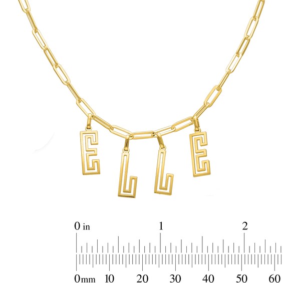14K Gold Plated Name Cutout Paper Clip Chain – 16″