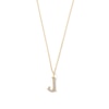 Thumbnail Image 1 of Lab-Grown Diamond-Accent Letter “J” Initial Pendant in 10K Gold (F/VS2)