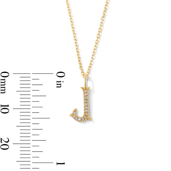 Lab-Grown Diamond-Accent Letter “J” Initial Pendant in 10K Gold (F/Vs2)