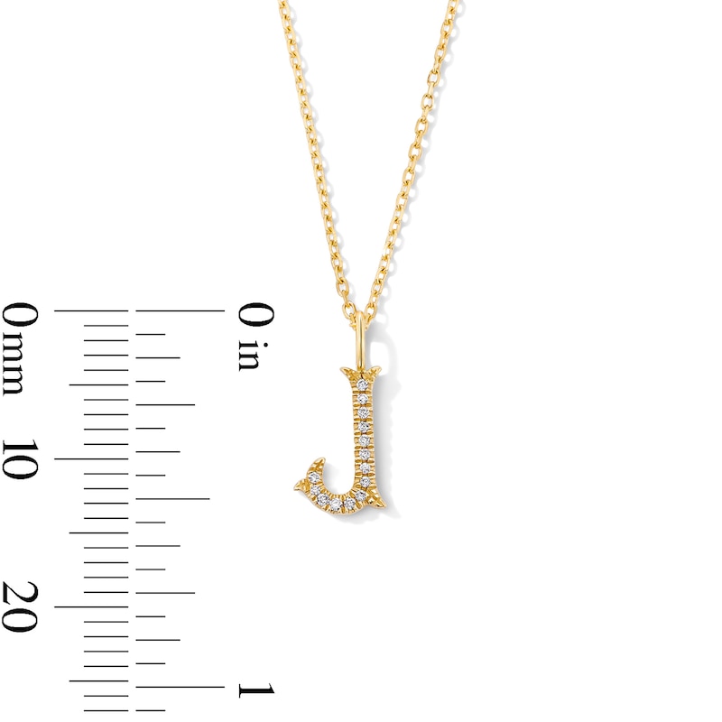 Main Image 5 of Lab-Grown Diamond-Accent Letter “J” Initial Pendant in 10K Gold (F/VS2)