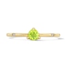 Thumbnail Image 1 of Trillion-Cut Peridot and Lab-Grown Diamond-Accent Stackable Ring in 10K Gold (F/VS2)