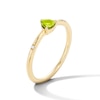 Thumbnail Image 4 of Trillion-Cut Peridot and Lab-Grown Diamond-Accent Stackable Ring in 10K Gold (F/VS2)
