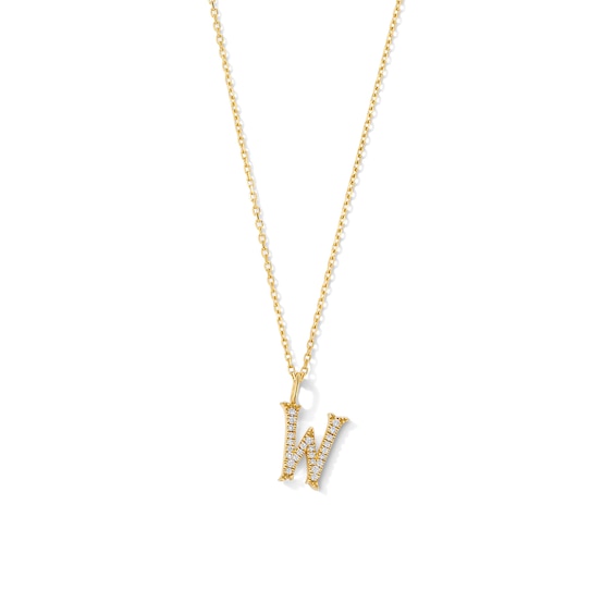 1/15 CT. T.w. Lab-Grown Diamond Letter “W” Initial Pendant in 10K Gold (F/Vs2)