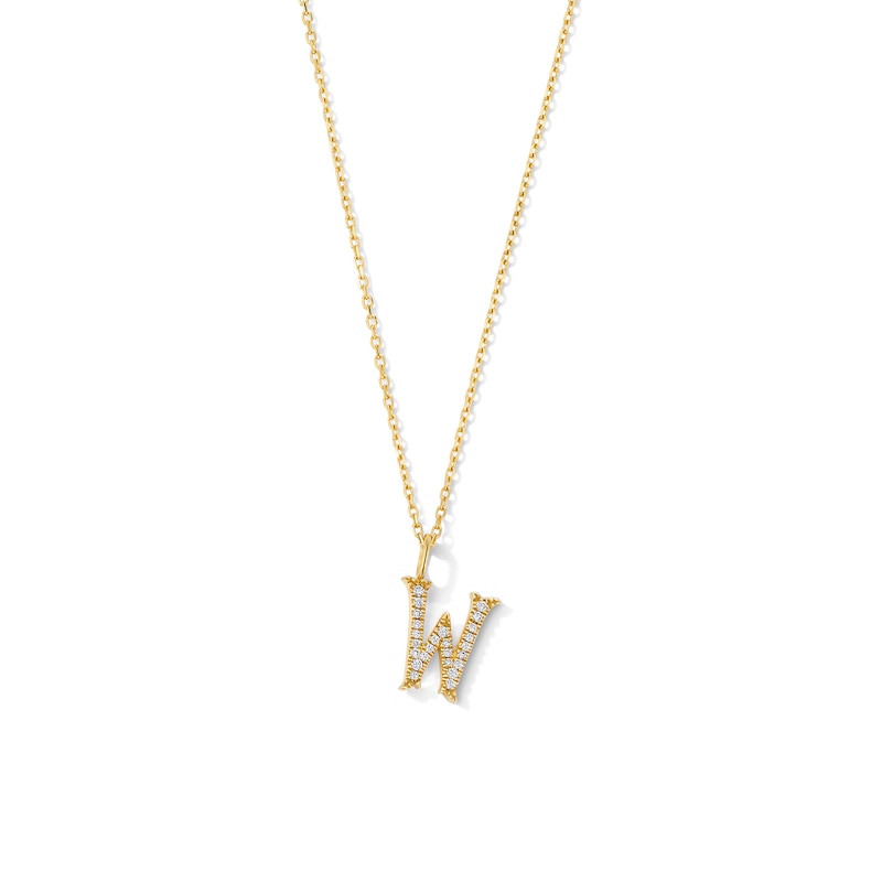 Main Image 1 of 1/15 CT. T.W. Lab-Grown Diamond Letter “W” Initial Pendant in 10K Gold (F/VS2)