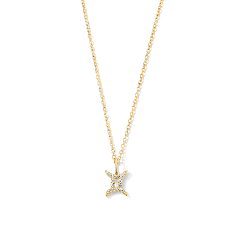 Main Image 1 of 1/20 CT. T.W. Lab-Grown Diamond Zodiac Gemini Pendant in 10K Gold (F/VS2)