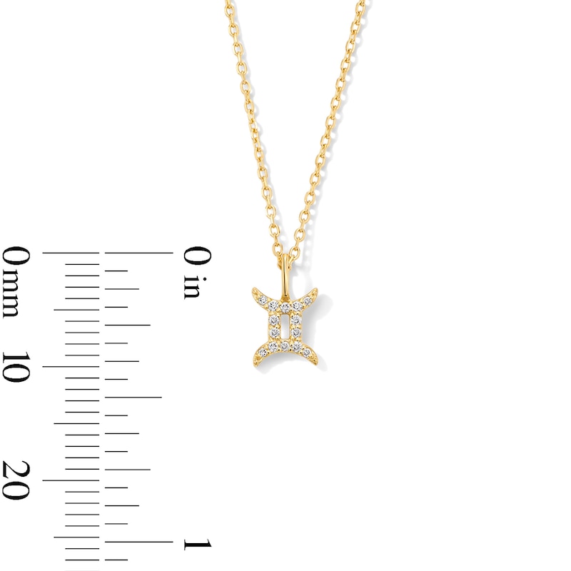 Main Image 5 of 1/20 CT. T.W. Lab-Grown Diamond Zodiac Gemini Pendant in 10K Gold (F/VS2)