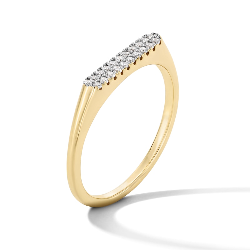 Main Image 4 of 1/8 CT. T.W. Lab-Grown Diamond Stackable Ring in Sterling Silver with 18K Gold Plate (F/VS2)