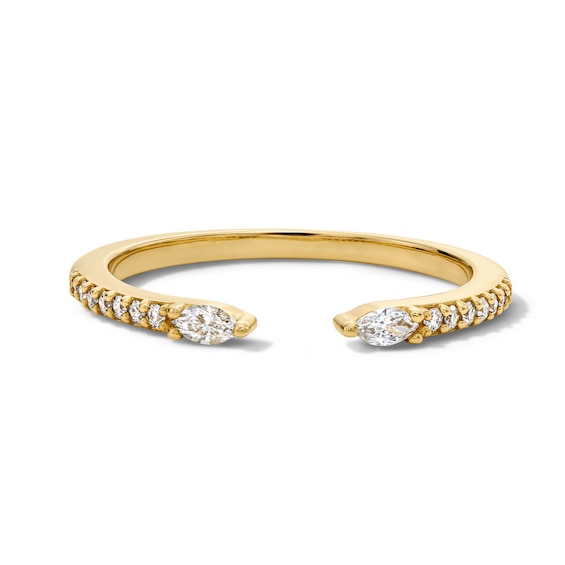 1/6 CT. T.w. Marquise-Cut Lab-Grown Diamond Open Pinky Ring in 10K Gold (F/Vs2)