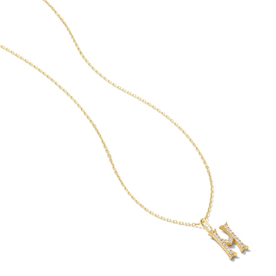 1/15 CT. T.w. Lab-Grown Diamond Letter “H” Initial Pendant in 10K Gold (F/Vs2)