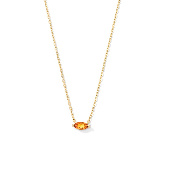 Marquise-Cut Citrine Solitaire Necklace in 10K Gold