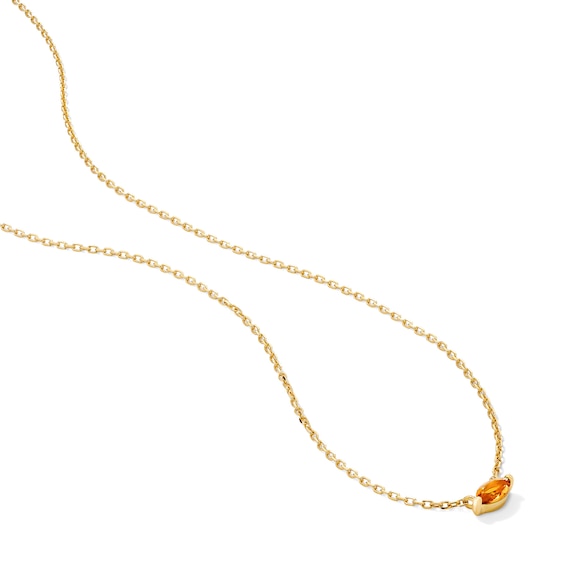 Marquise-Cut Citrine Solitaire Necklace in 10K Gold