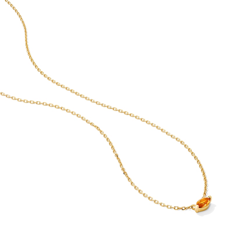 Main Image 2 of Marquise-Cut Citrine Solitaire Necklace in 10K Gold