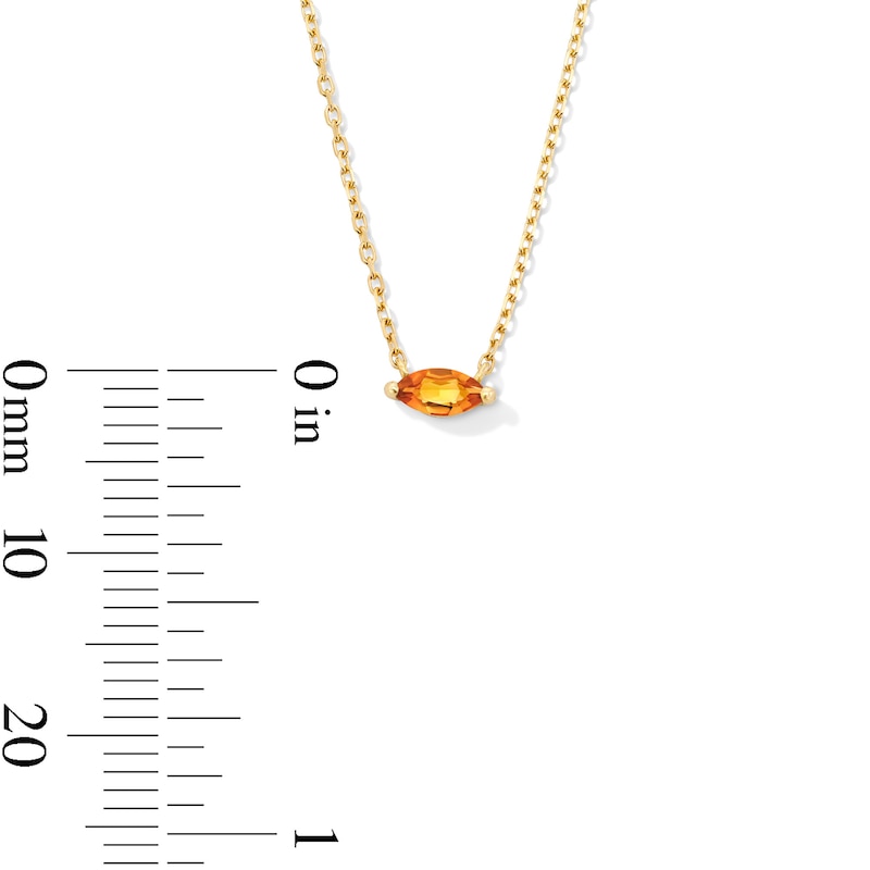 Main Image 4 of Marquise-Cut Citrine Solitaire Necklace in 10K Gold