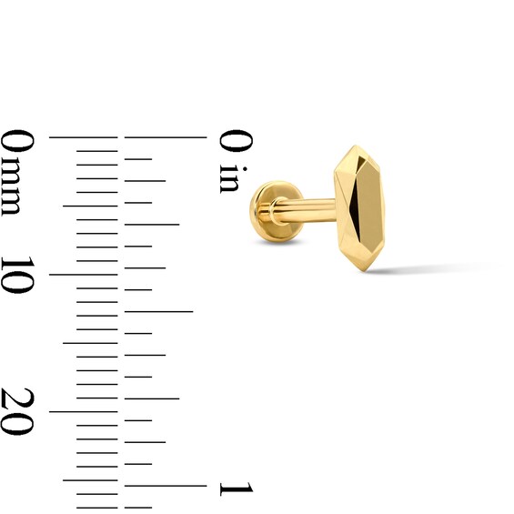 Faceted Single Cartilage Stud Earring in 14K Gold