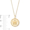 Thumbnail Image 6 of Lab-Grown Diamond-Accent Butterfly Medallion Pendant in Sterling Silver with 18K Gold Plate - 19"