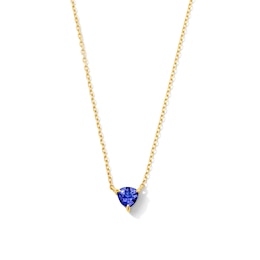 Trillion-Cut Iolite Solitaire Necklace in 10K Gold