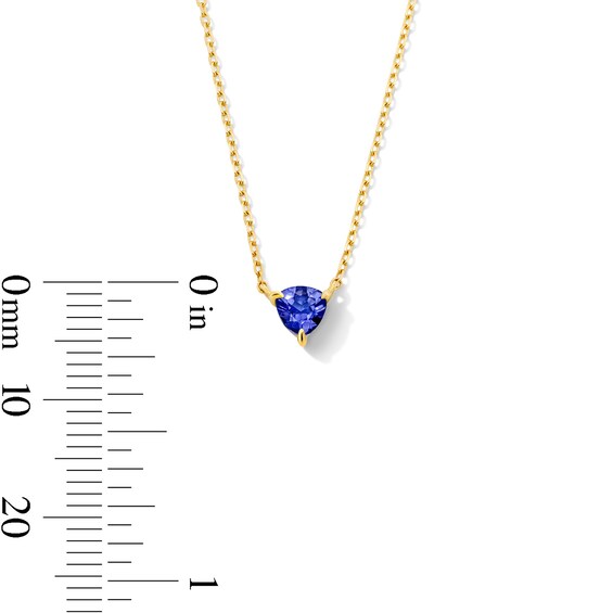 Trillion-Cut Iolite Solitaire Necklace in 10K Gold