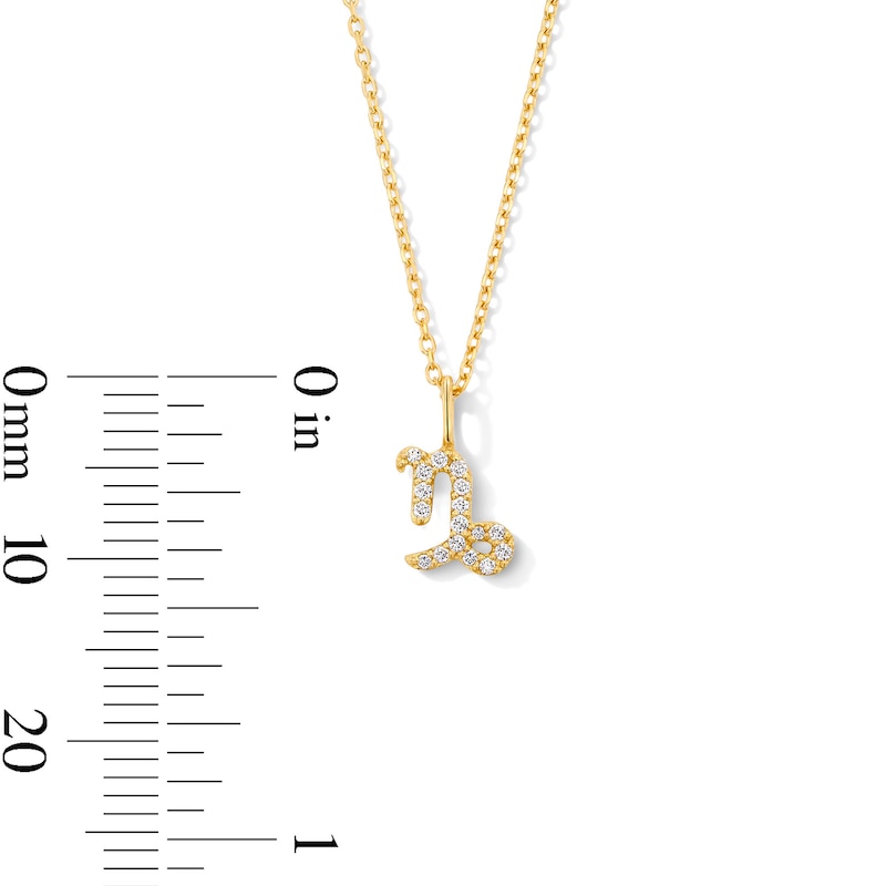 Main Image 5 of 0.9mm 1/20 CT.T.W. Lab-Grown Diamond Zodiac Necklace in 10K Yellow Gold (F/VS2)
