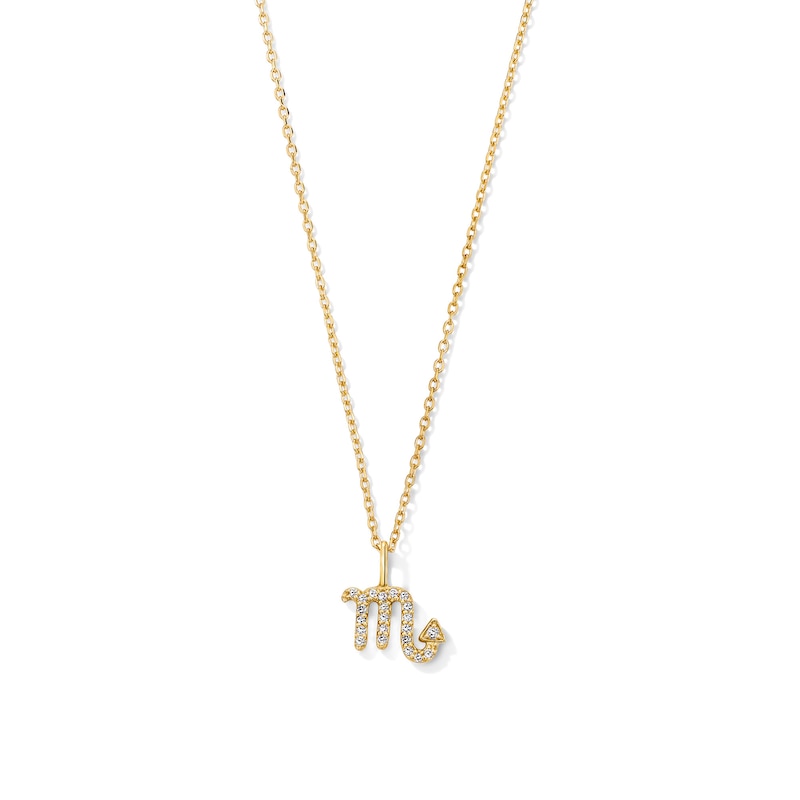 Main Image 1 of 1/15 CT. T.W. Lab-Grown Diamond Zodiac Scorpio Pendant in 10K Gold (F/VS2)
