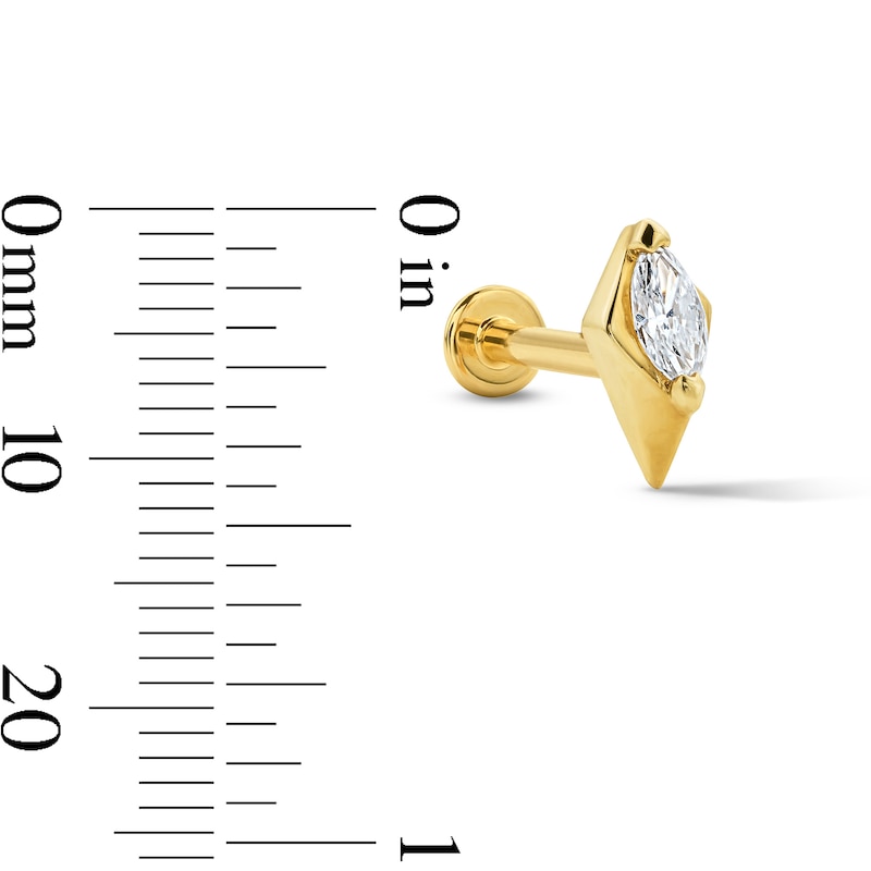 Main Image 3 of 1/15 CT. T.W. Marquise-Cut Lab-Grown Diamond Single Cartilage Stud Earring in 14K Gold (F/VS2)