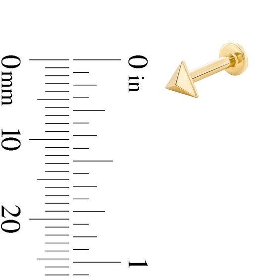 Pyramid Single Cartilage Stud Earring in 14K Gold