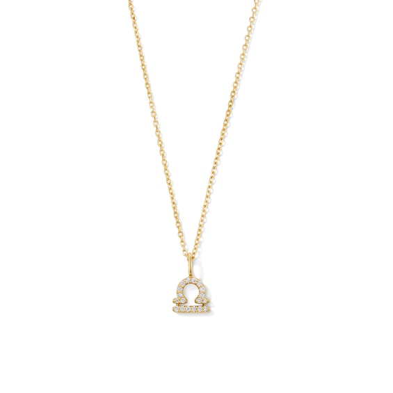 1/15 CT. T.w. Lab-Grown Diamond Zodiac Libra Pendant in 10K Gold (F/Vs2)