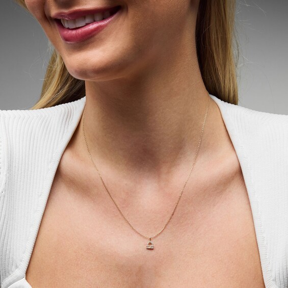 1/15 CT. T.w. Lab-Grown Diamond Zodiac Libra Pendant in 10K Gold (F/Vs2)