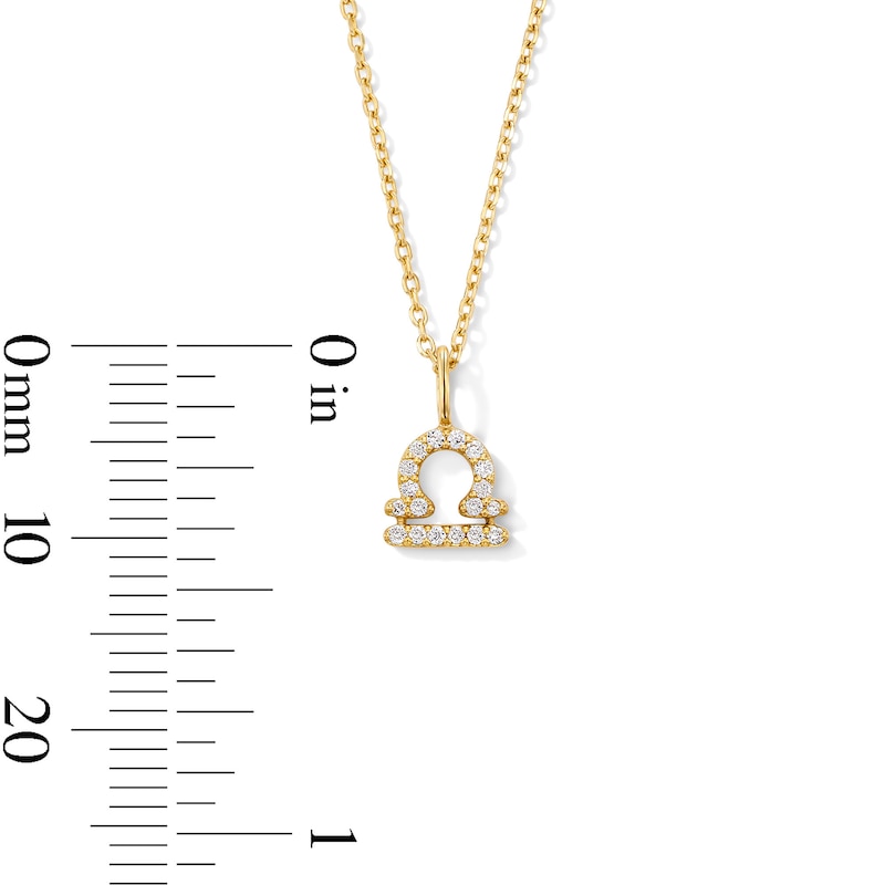 Main Image 5 of 1/15 CT. T.W. Lab-Grown Diamond Zodiac Libra Pendant in 10K Gold (F/VS2)