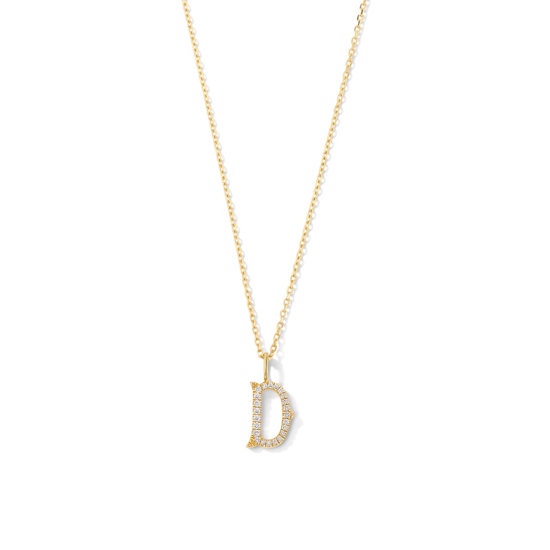 Main Image 1 of 1/15 CT. T.W. Lab-Grown Diamond Letter “D” Initial Pendant in 10K Gold (F/VS2)