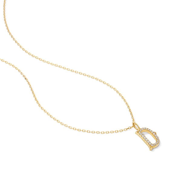 1/15 CT. T.w. Lab-Grown Diamond Letter “D” Initial Pendant in 10K Gold (F/Vs2)